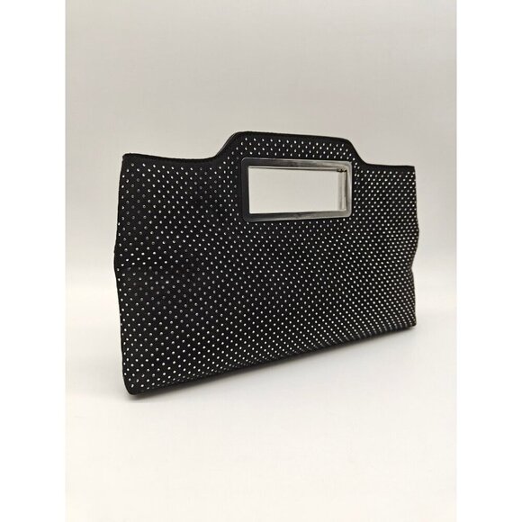 INC Juditth Hotfix open handle velvet clutch shoulder bag -BLACK (Used) - Picture 5 of 16